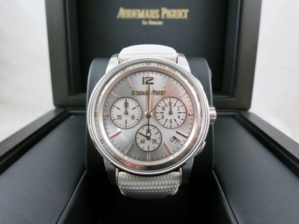 AP CODE 11.59 CHRONOGRAPH SUNBURST GRAY AND PINK GOLD CHRONOGRAPH COMPLETE UNWORN