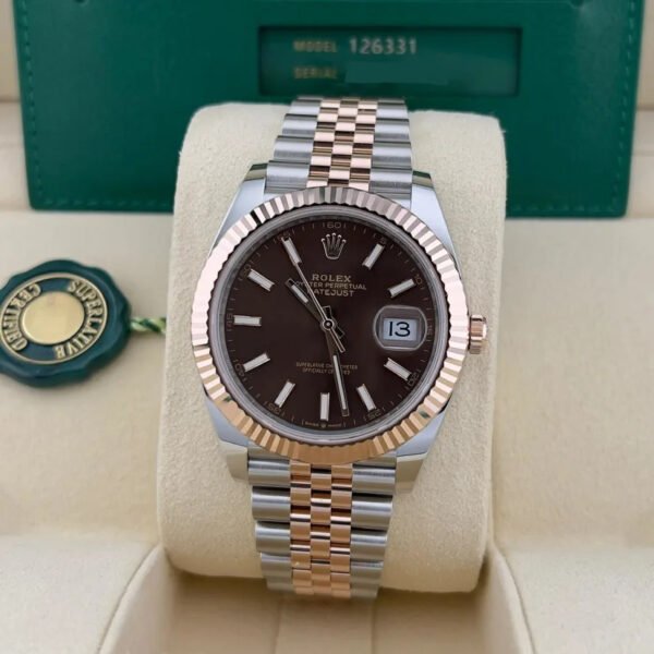 2023 Rolex Datejust 41 Two-Tone / Fluted / Chocolate / Jubilee - Image 4