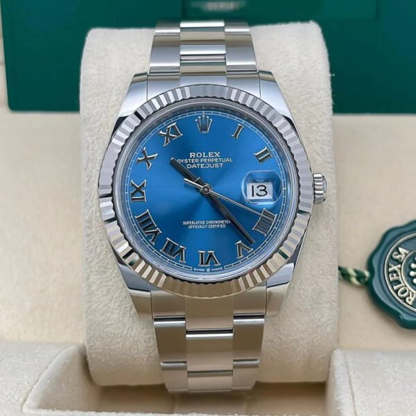 2023 Rolex Datejust 41 Fluted / Blue / Roman / Oyster - Image 4