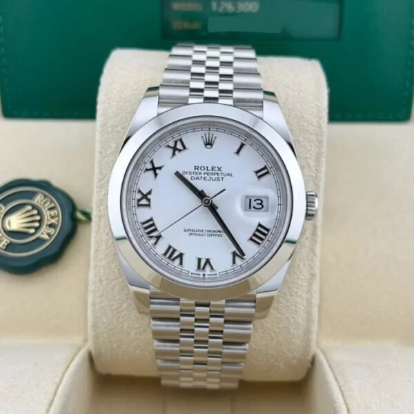 2023 Rolex Datejust 41 Smooth / White / Roman / Jubilee - Image 4