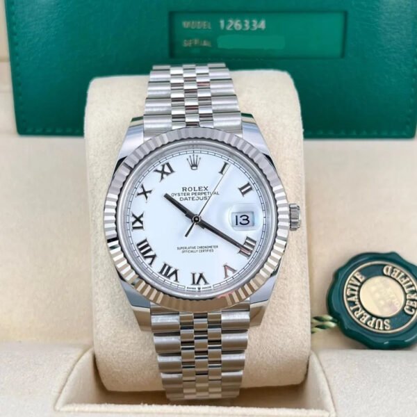 2023 Rolex Datejust 41 Fluted / White / Jubilee Watch