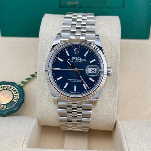 2023 Rolex Datejust 36 Fluted / Blue / Jubilee