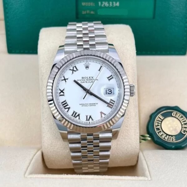 2024 Rolex Datejust 41 Fluted / White / Roman / Jubilee - Image 2