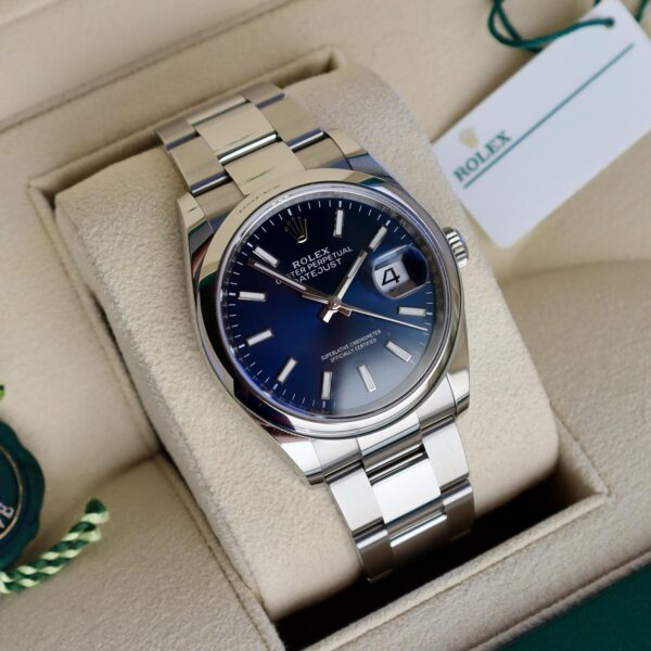 Rolex Datejust 36 Blue Stick Dial Ref. 126200 Oyster Complete