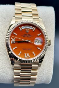 Rolex Day-Date. President. Carnelian Dial. 128238. Rare