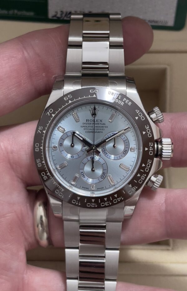 Rolex Platinum Daytona 116506-02 Baguette Dial Unnamed and Stickered - Image 2