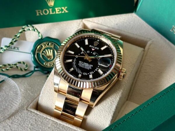 Rolex Sky-Dweller | 326938 18K Yellow Gold with Black Dial Full Set - Image 2