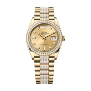 Stainless Steel and Yellow Gold Champagne Diamond Watch